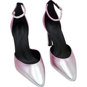 DKNY Cillian Ankle Strap Pointed Toe Pumps Rose Silver Women's US 11M